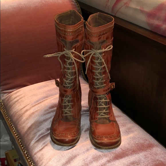 Rare Dkode Orange Leather Boot Size 38 - Picture 2 of 8